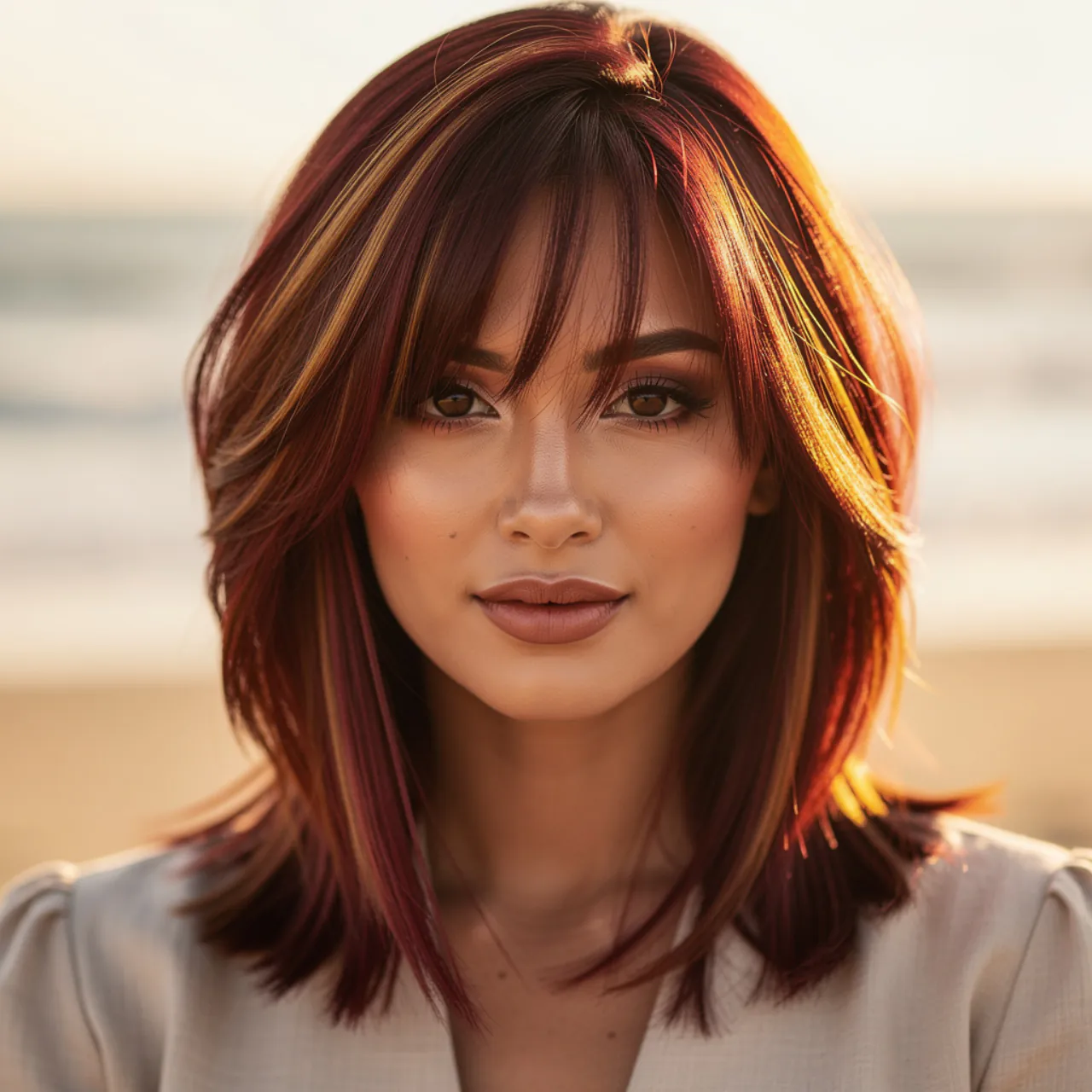 Edgy Hair Color: 13 Trending Ideas Worth Trying 6 ultra realistic square photo of a woman with cherr
