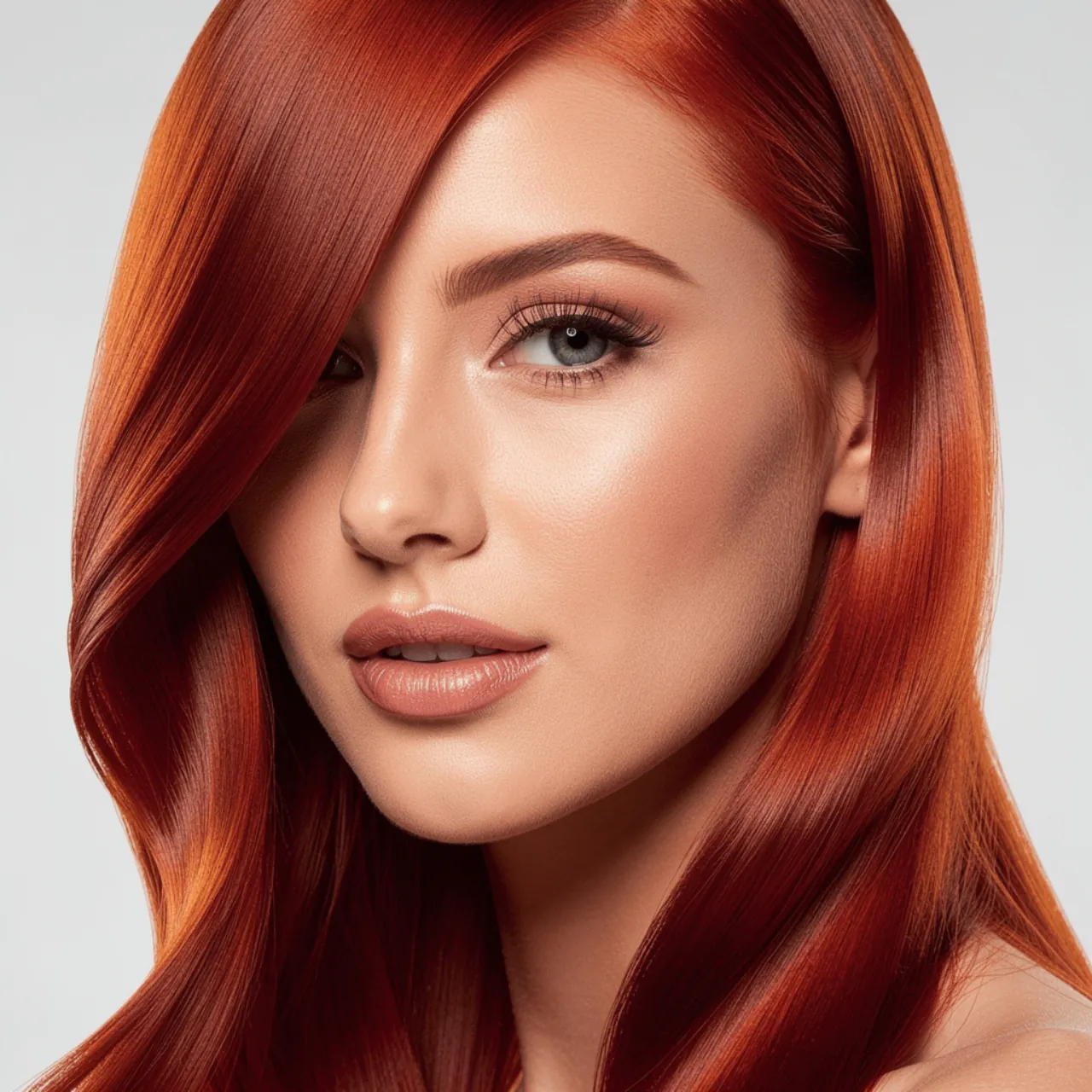 venetian red hair color single portrait showing ri