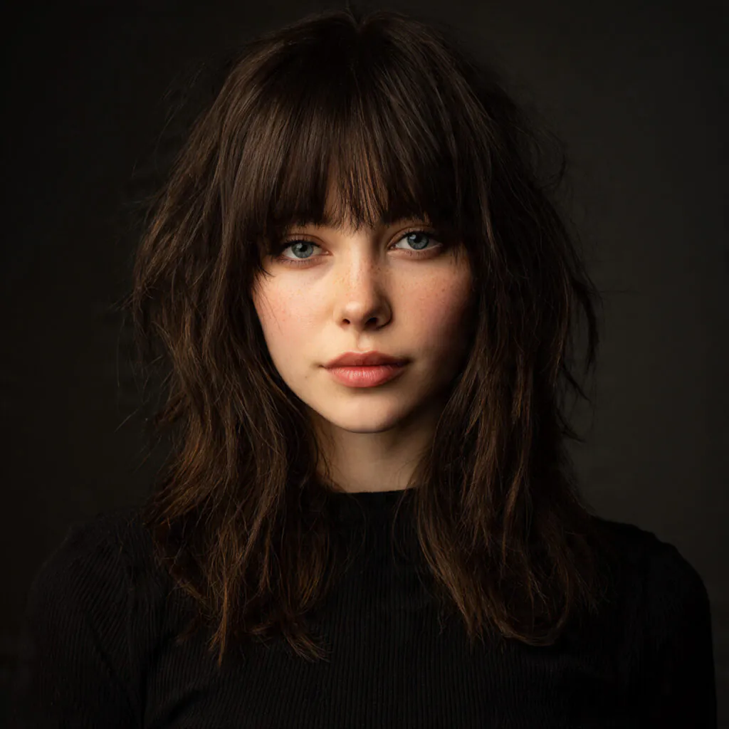 16 Wolf Cut with Bangs: Trendy Styles & Ideas 16 wolf cut hairstyle with face framing bangs modern