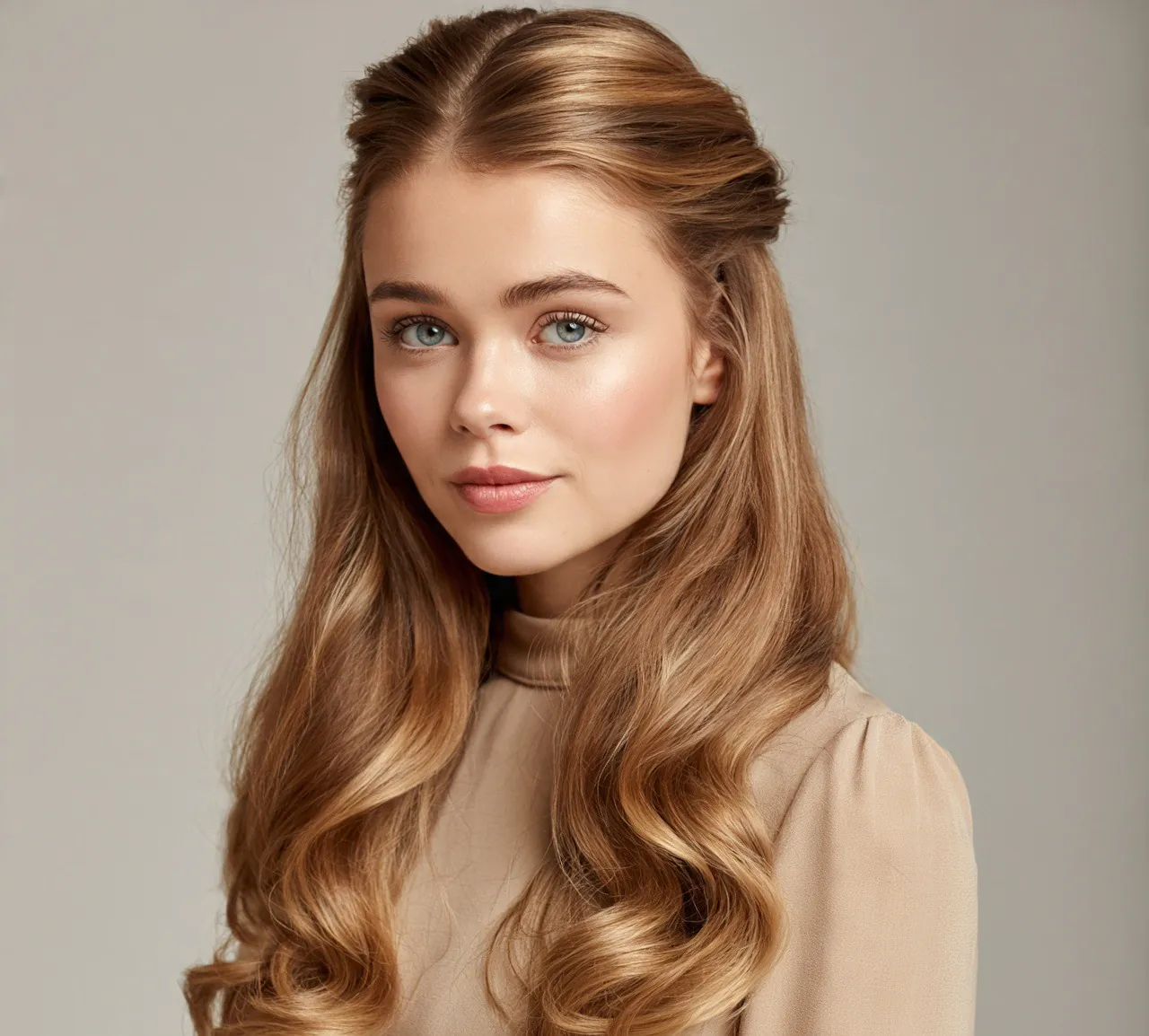 1. Classic Half Up Half Down Style Quick Hairstyle for Long Hair