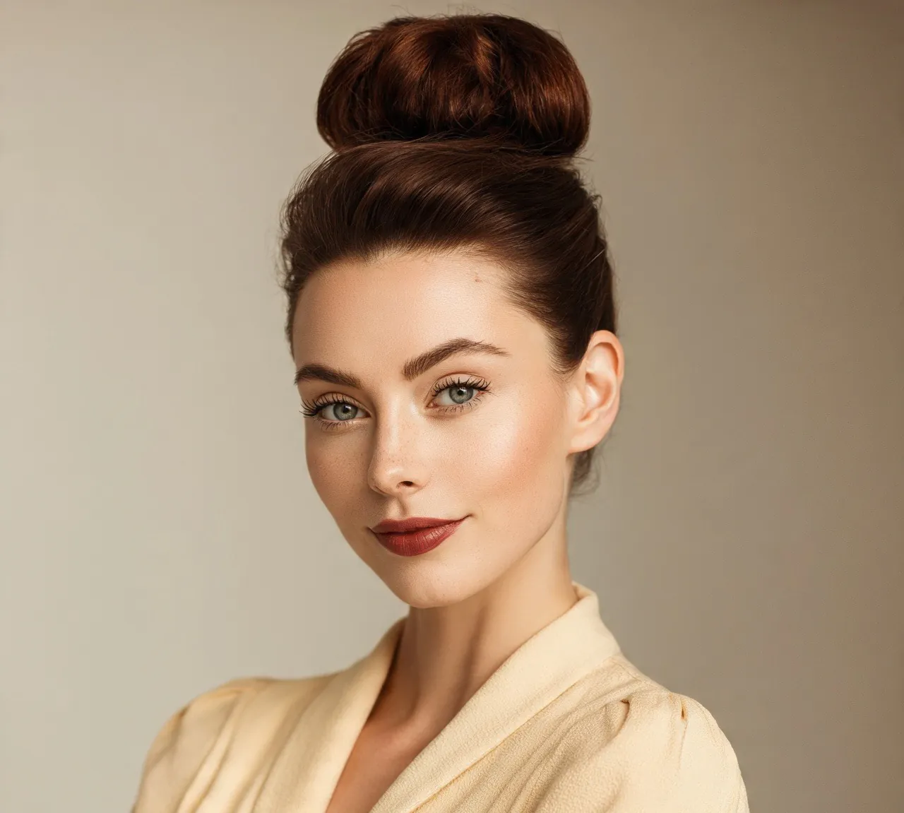 11. Sleek High Bun Updo Hairstyles For Short Hair