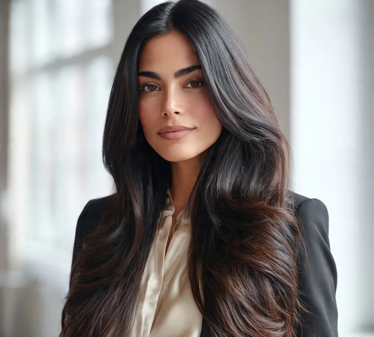 12. Jet Black to Dark Brown Gradient Hair Color