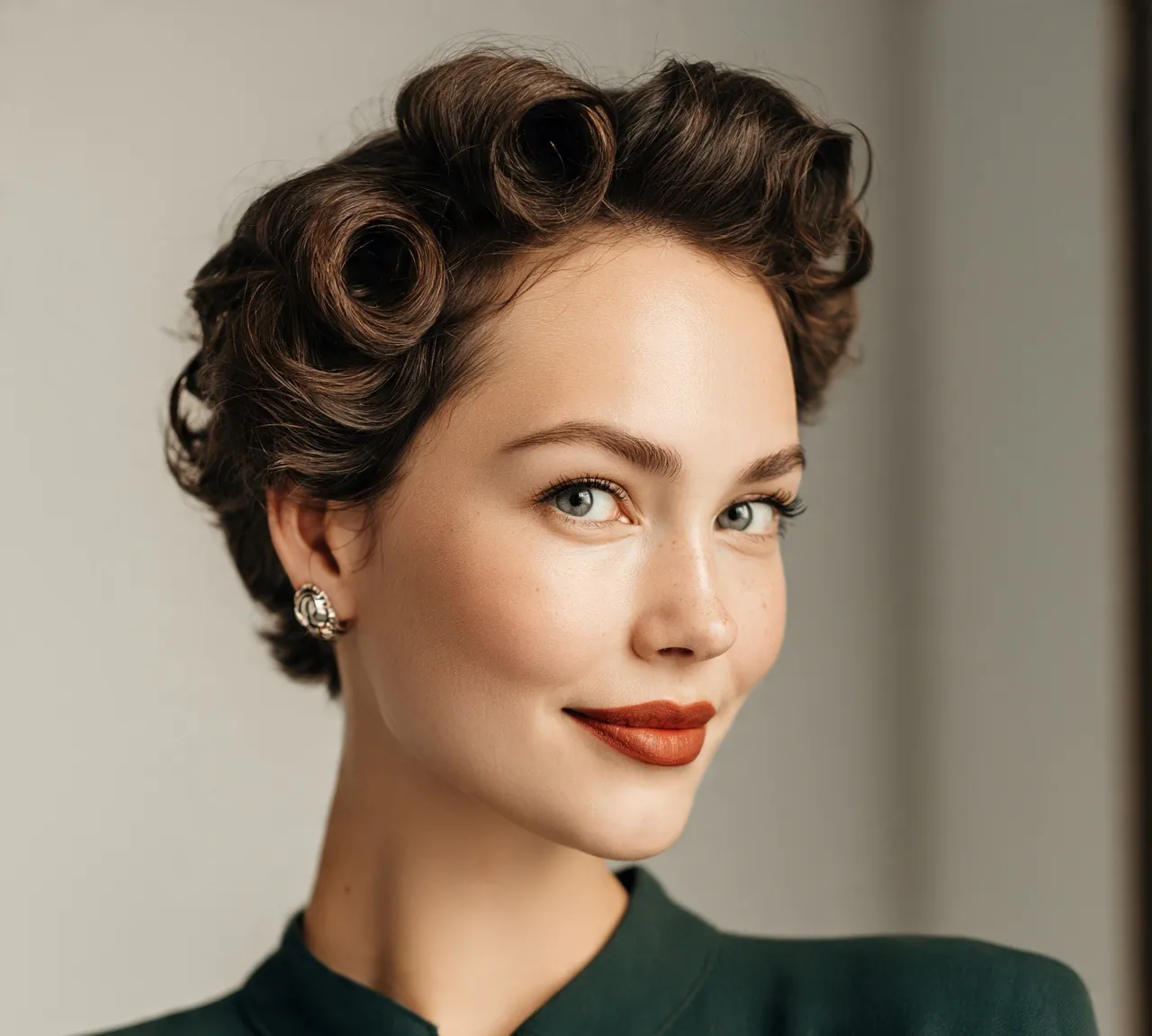 14. Retro Victory Roll Updo Hairstyles For Short Hair