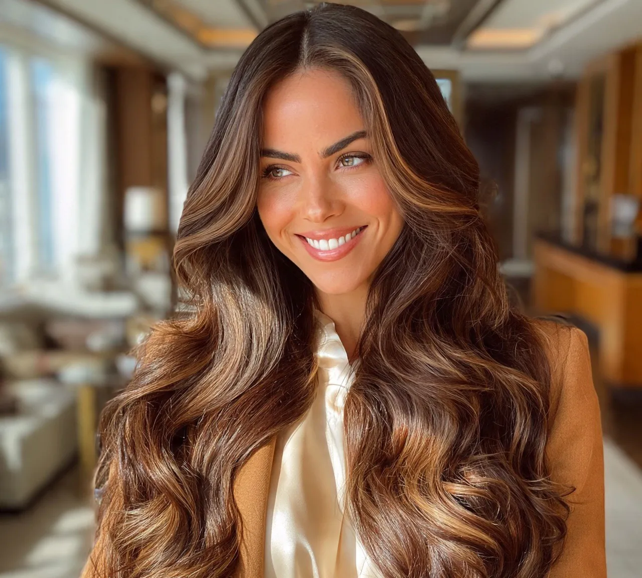 16. Toffee and Chocolate Swirl Hair Color