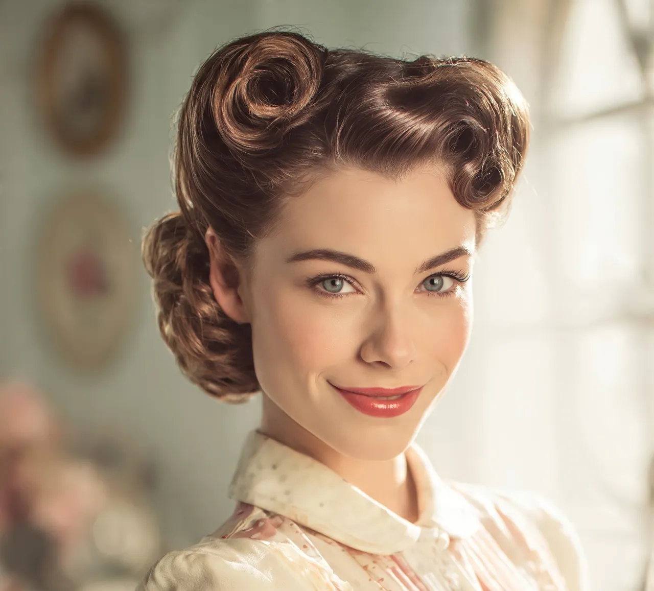 16. Vintage Pin Up Side Bun Hairstyles