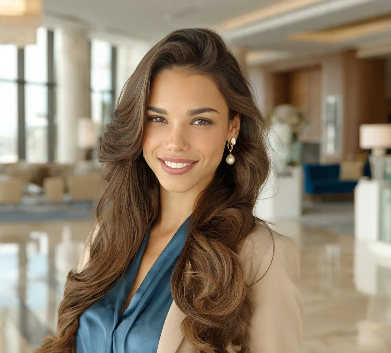 16. Waves with a Deep Side Part Long Hairstyles
