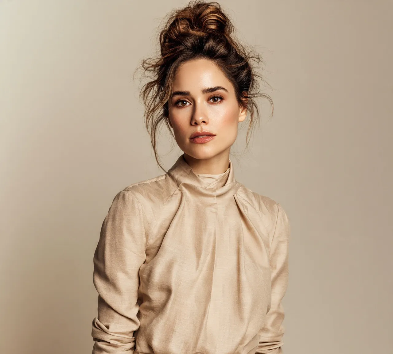 2. Textured High Bun Up Hairstyle For Long Hair