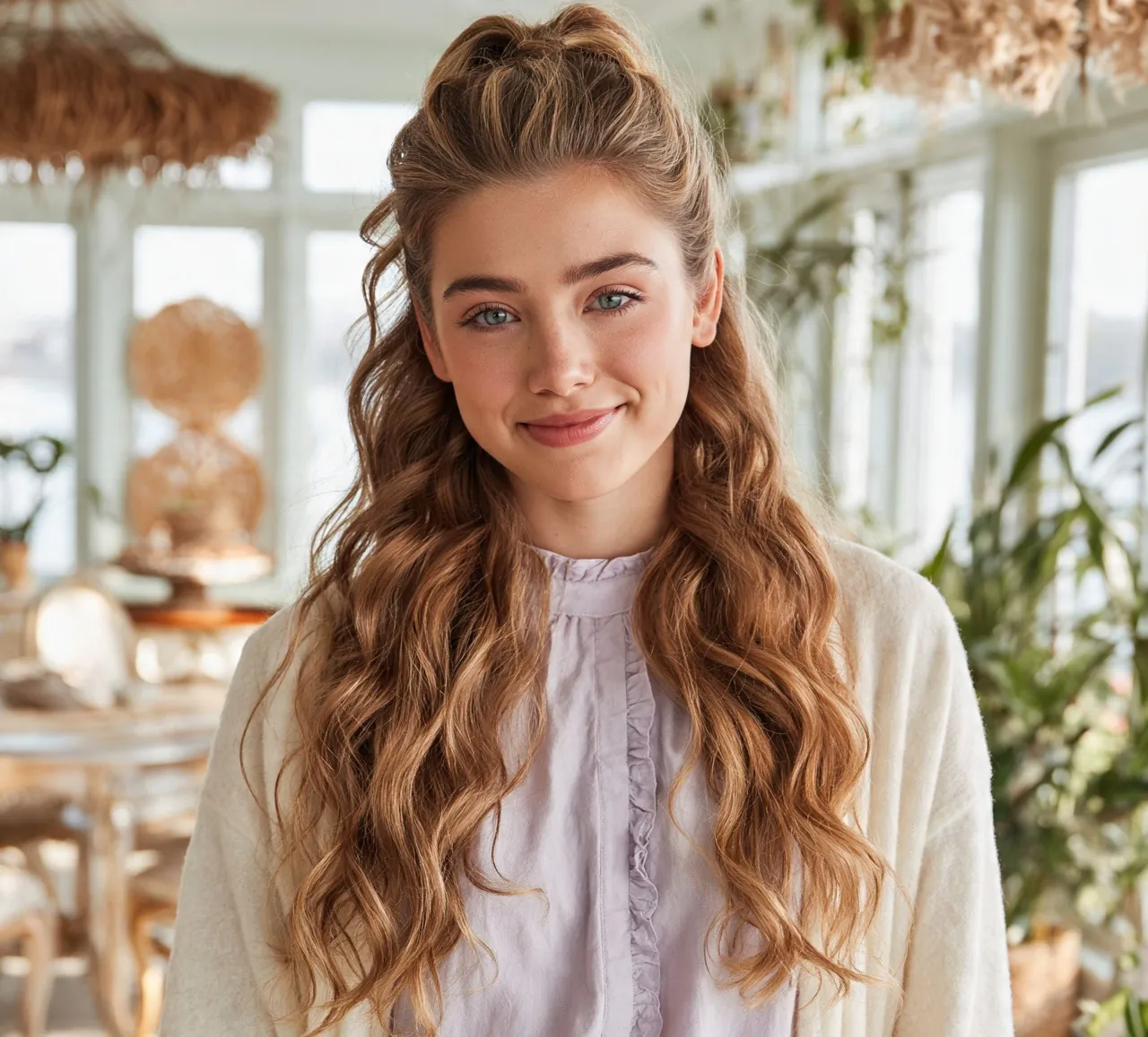 3. Half Up Wavy Ponytail Hairstyles
