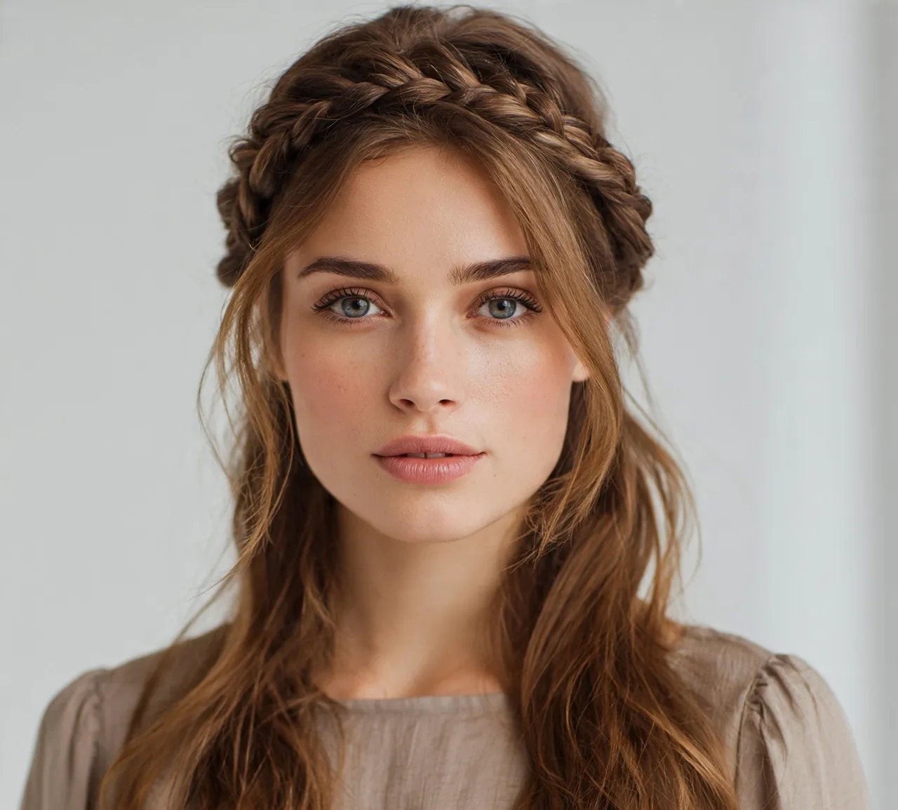 4. Braided Crown Style Quick Hairstyle for Long Hair