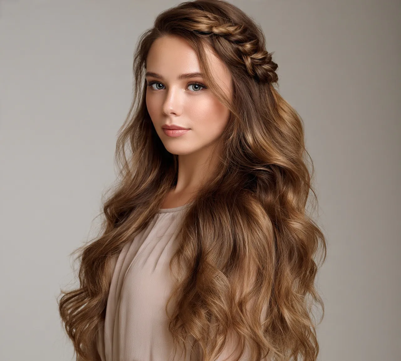 5. Half Up Twisted Style Hairstyle For Long Hair
