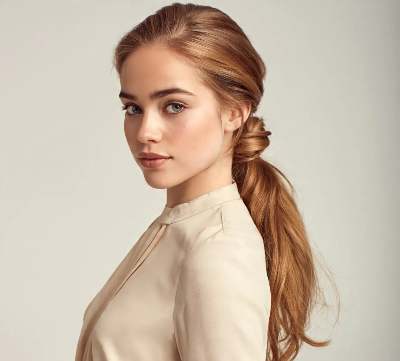 5. Simple Ponytail with a Twist Quick Hairstyle For Long Hair