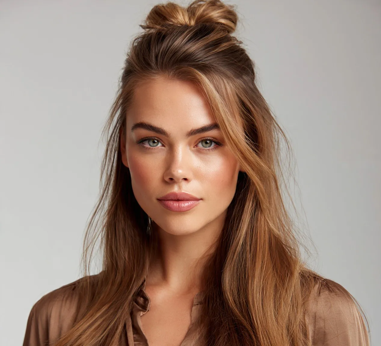 15 Bun Hairstyles for Long Hair: Trending Ideas Worth Pinning 7 6. Half Up Bun For Long Hair