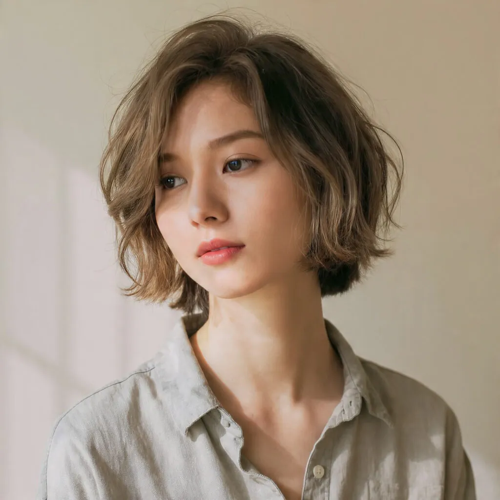 Air Dried Natural Messy Bob