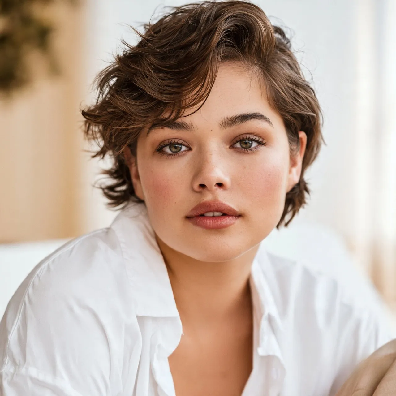17 Stunning Haircut Ideas for Round Face Shapes for a Slimmer Look 14 Bixie Haircut with Volume For Round Face