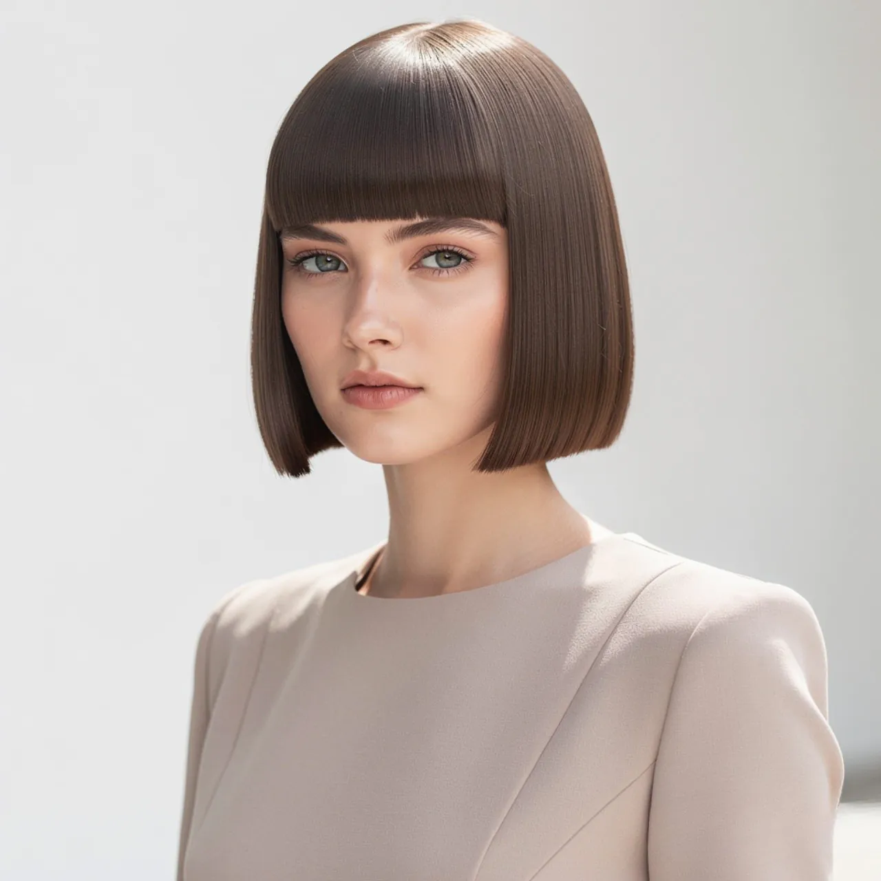 Blunt Chin Length Bob Short Straight Hairstyle