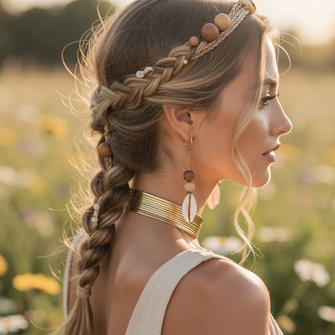 Boho Braids with Beads 1