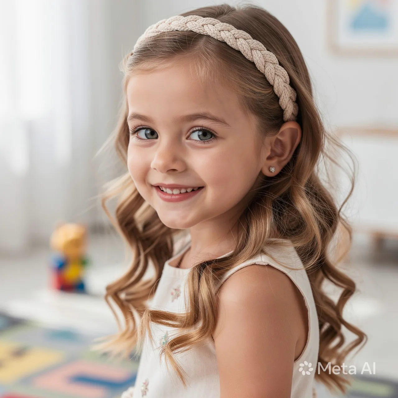 Braided Headband Style Little Girl Hairstyle