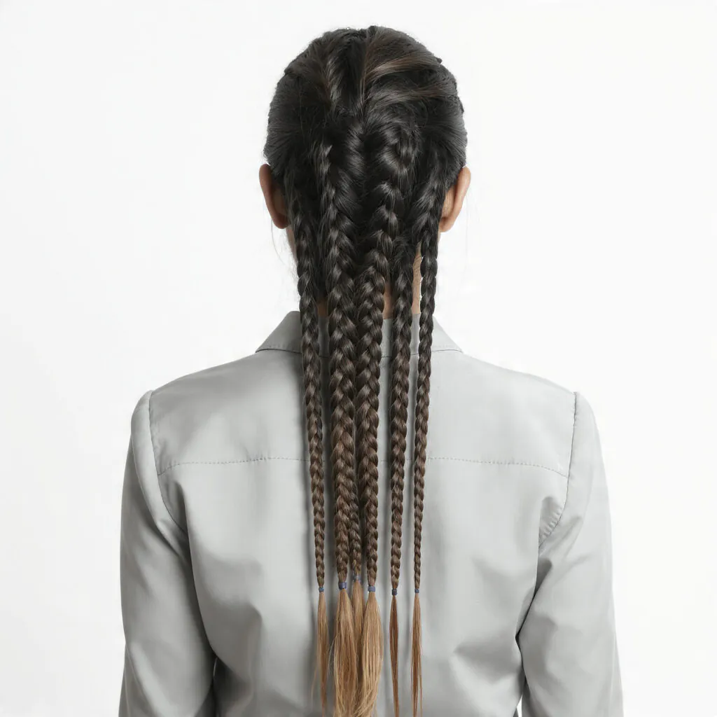 Braided Slick Back with Loose Ends Hairstyles