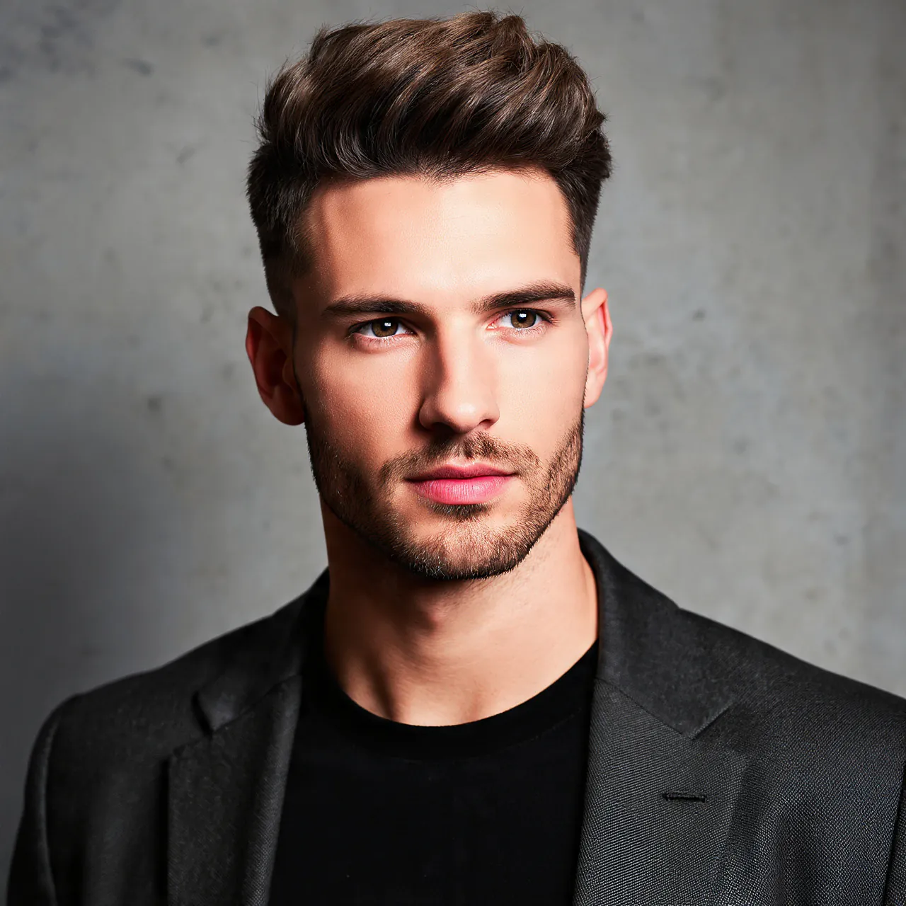 Brushed Up Style For Oval Head Hairstyle Men