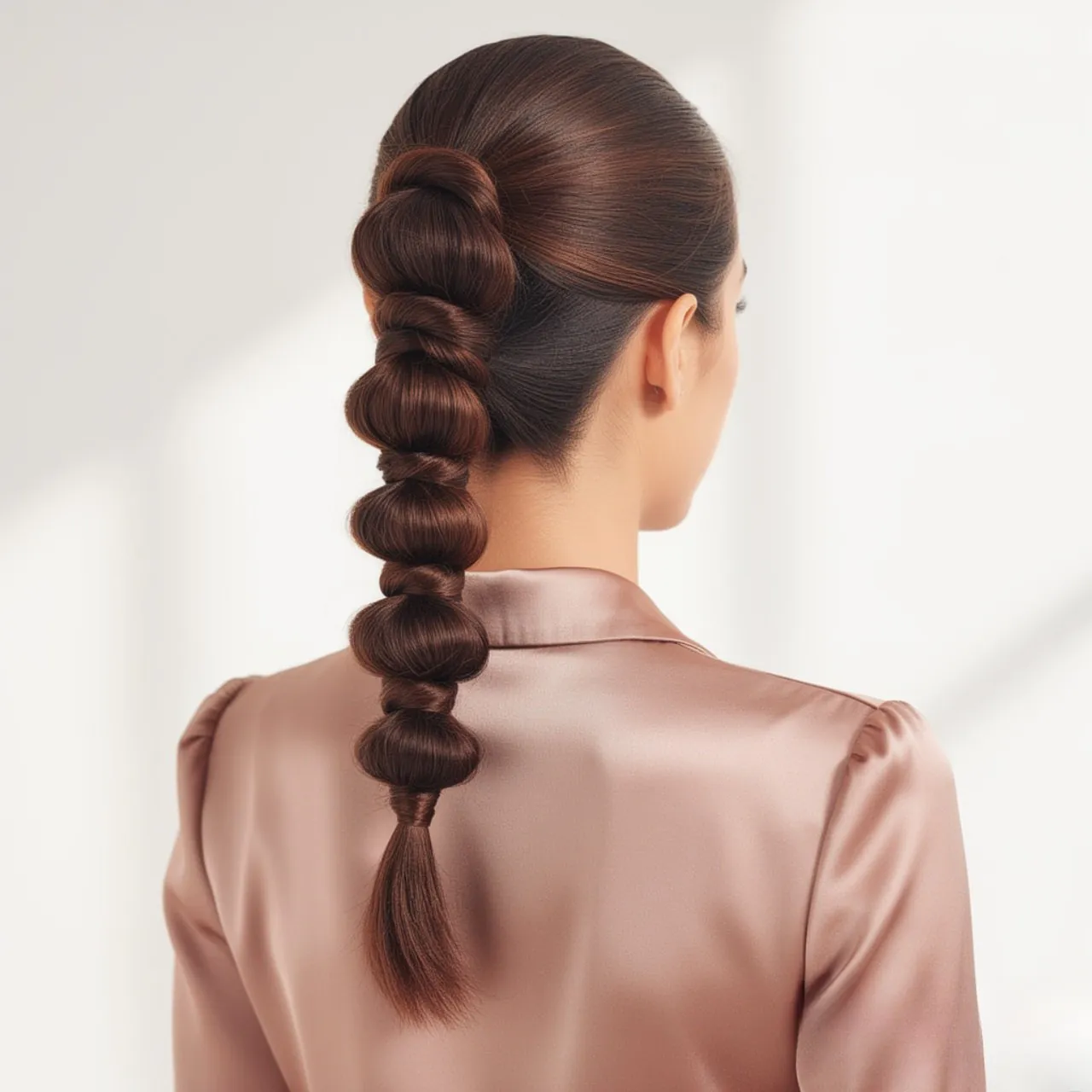Bubble Braided Ponytail Summer Hairstyle