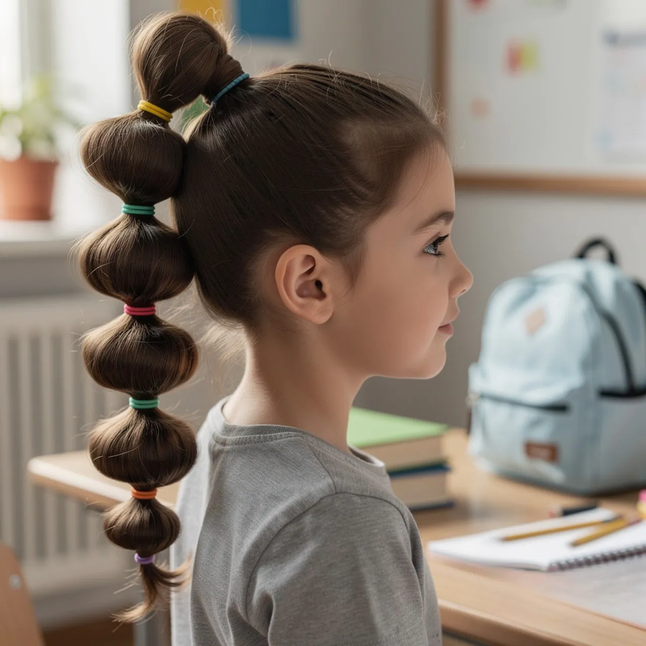 Bubble Ponytail Little Girl Hairstyle 1