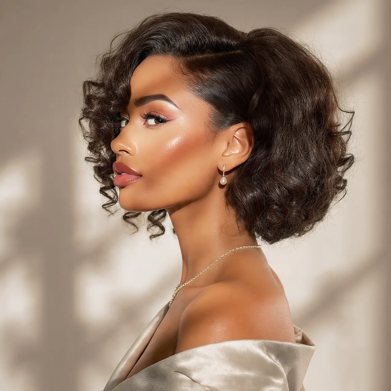 Trending Curly Hairstyles Slick Back: 15 Stunning Looks to Try Now 2 Classic Slicked Back Curly Puff Hairstyle