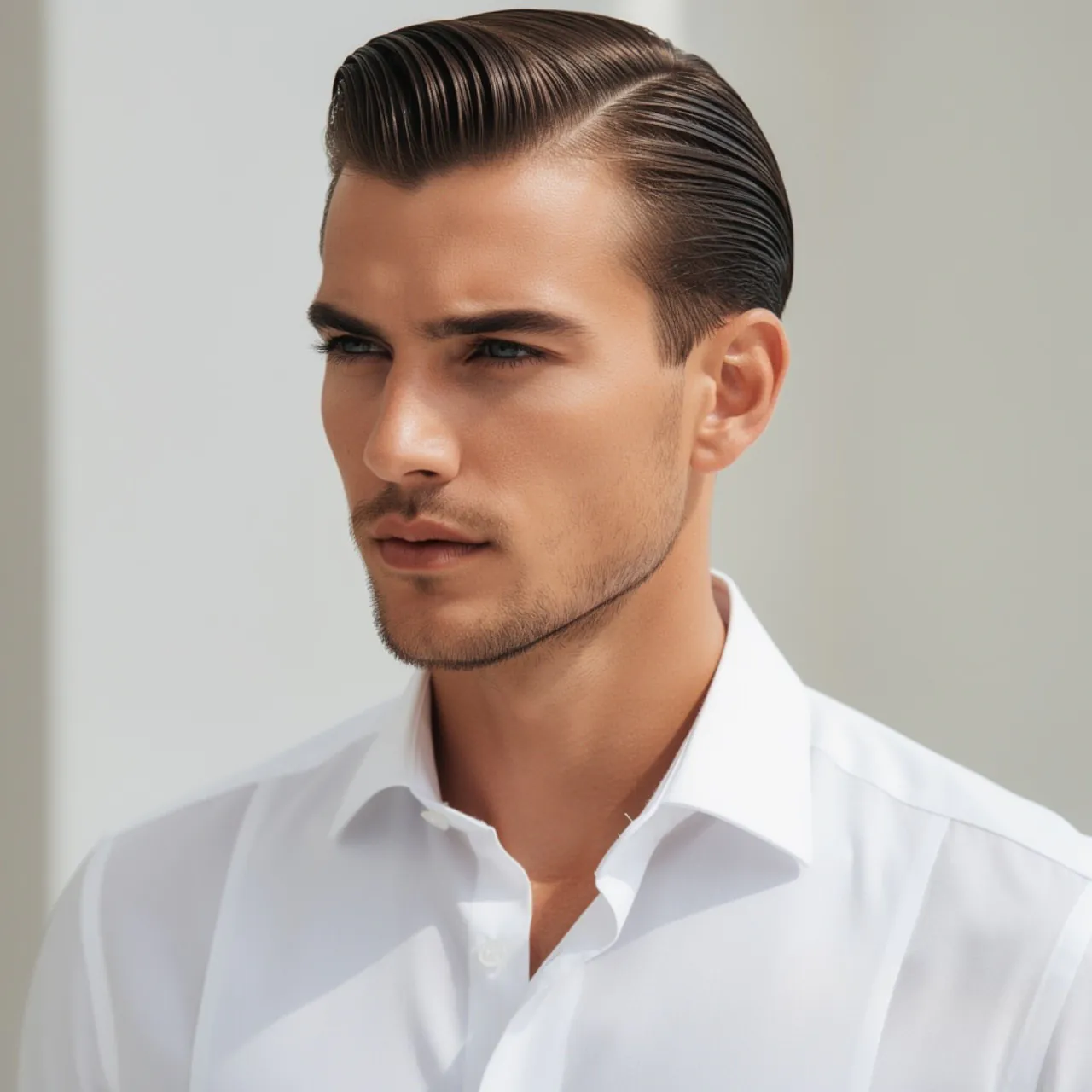 16 Trendy Straight Hairstyles Men to Try This Year that You'll Love 2 Classic Slicked Back Straight Hairstyle for Men