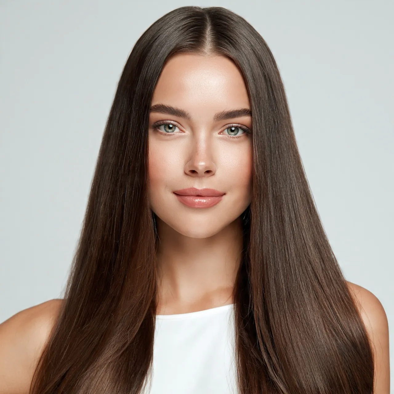 Classic Straight with Middle Part Cute Easy Hairstyle 1