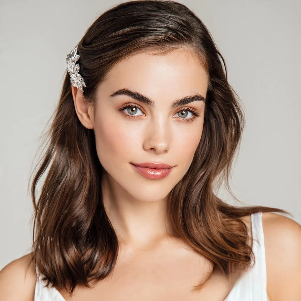 Clipped Side Sweep For Medium Hair