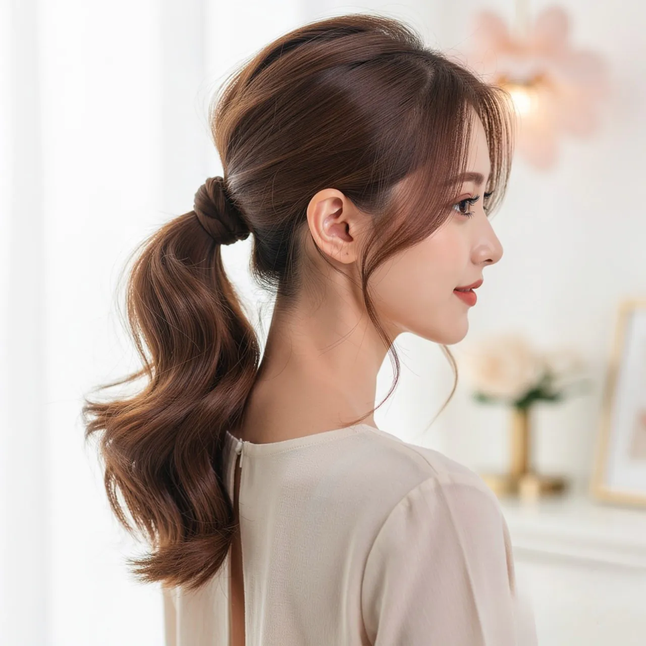 Curly Low Ponytail Easy Hairstyle