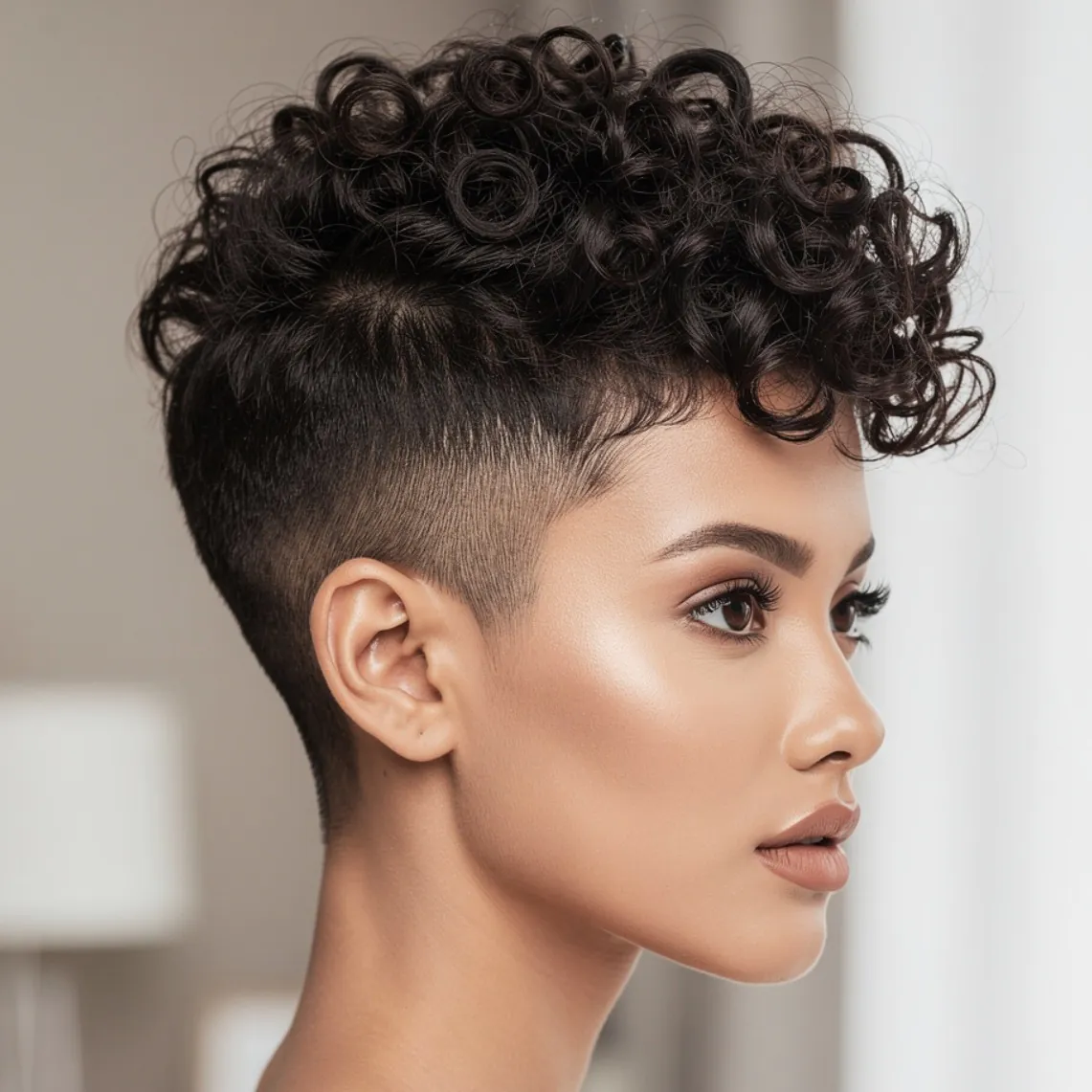 Curly Pixie with Undercut