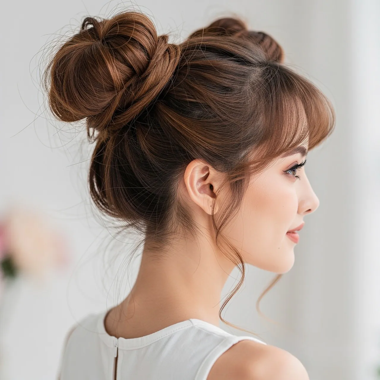 Curly Space Buns Easy hairstyle