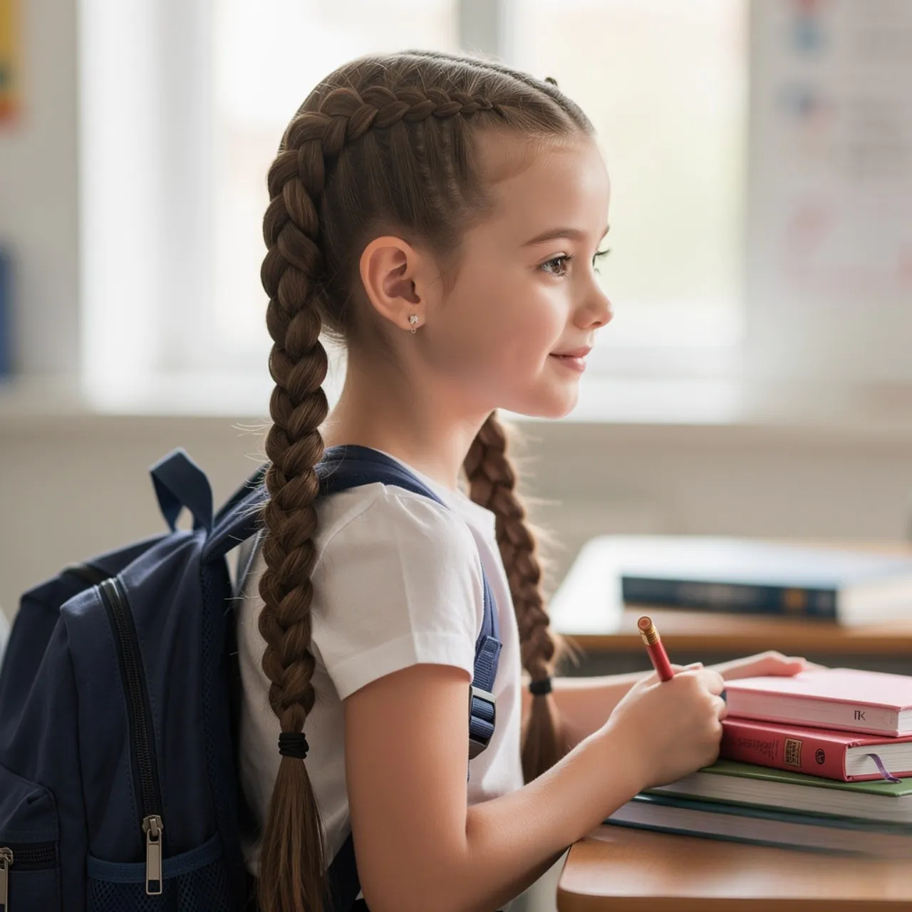 13 Trending Easy School Hairstyles for Busy Mornings 7 Double Braids Easy School Hairstyle