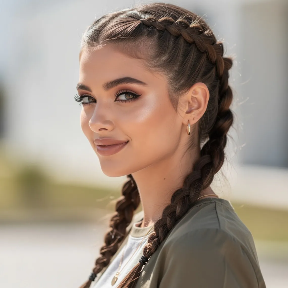 15 Trending Simple Hairstyles for School That Look Stylish All Day 7 Double Braids