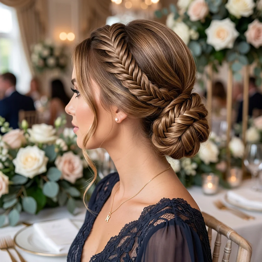 17 Trending Easy Updo Hairstyles for Effortless Elegant Looks 15 Fishtail Bun Updo Hairstyle