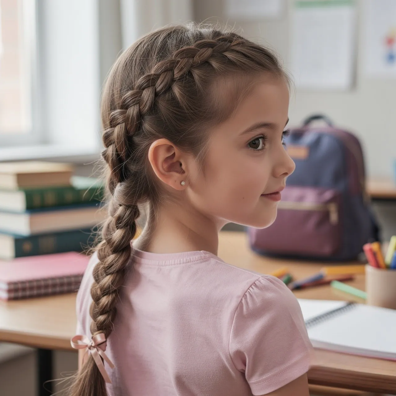 Fishtail Side Braid Little Girl Hairstyle