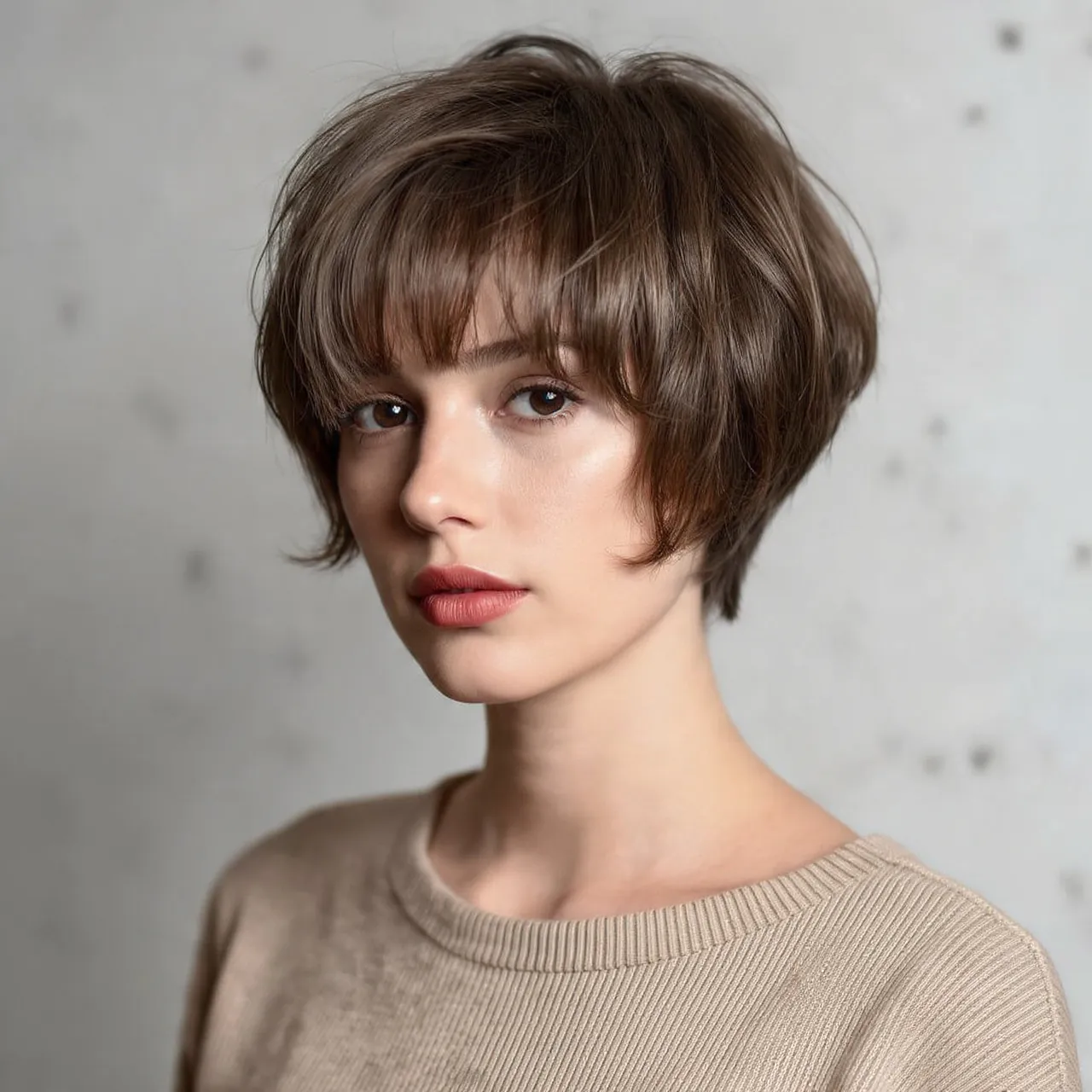 French Short Layered Bob Hairstyle