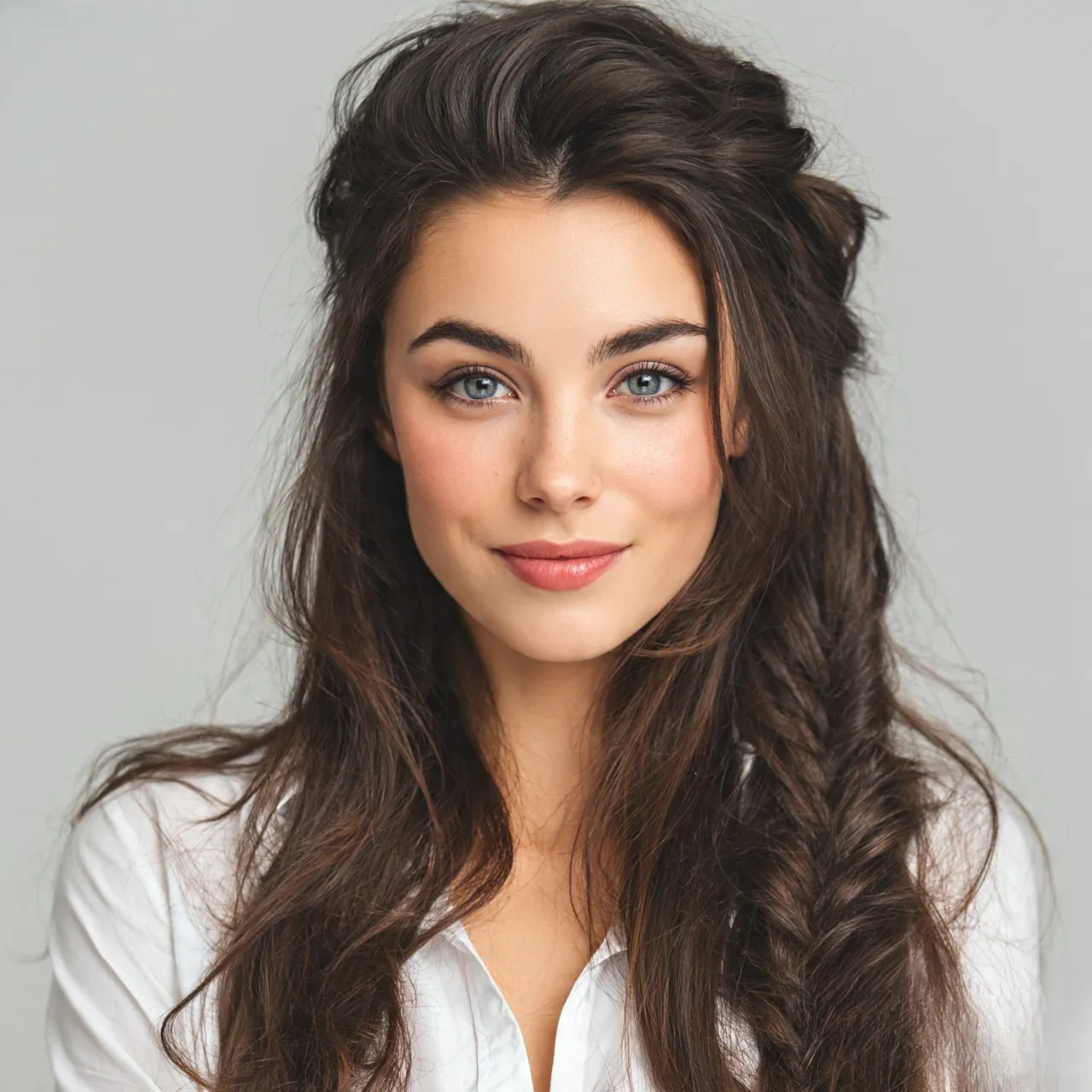Half Up Braided Style Easy Hairstyle