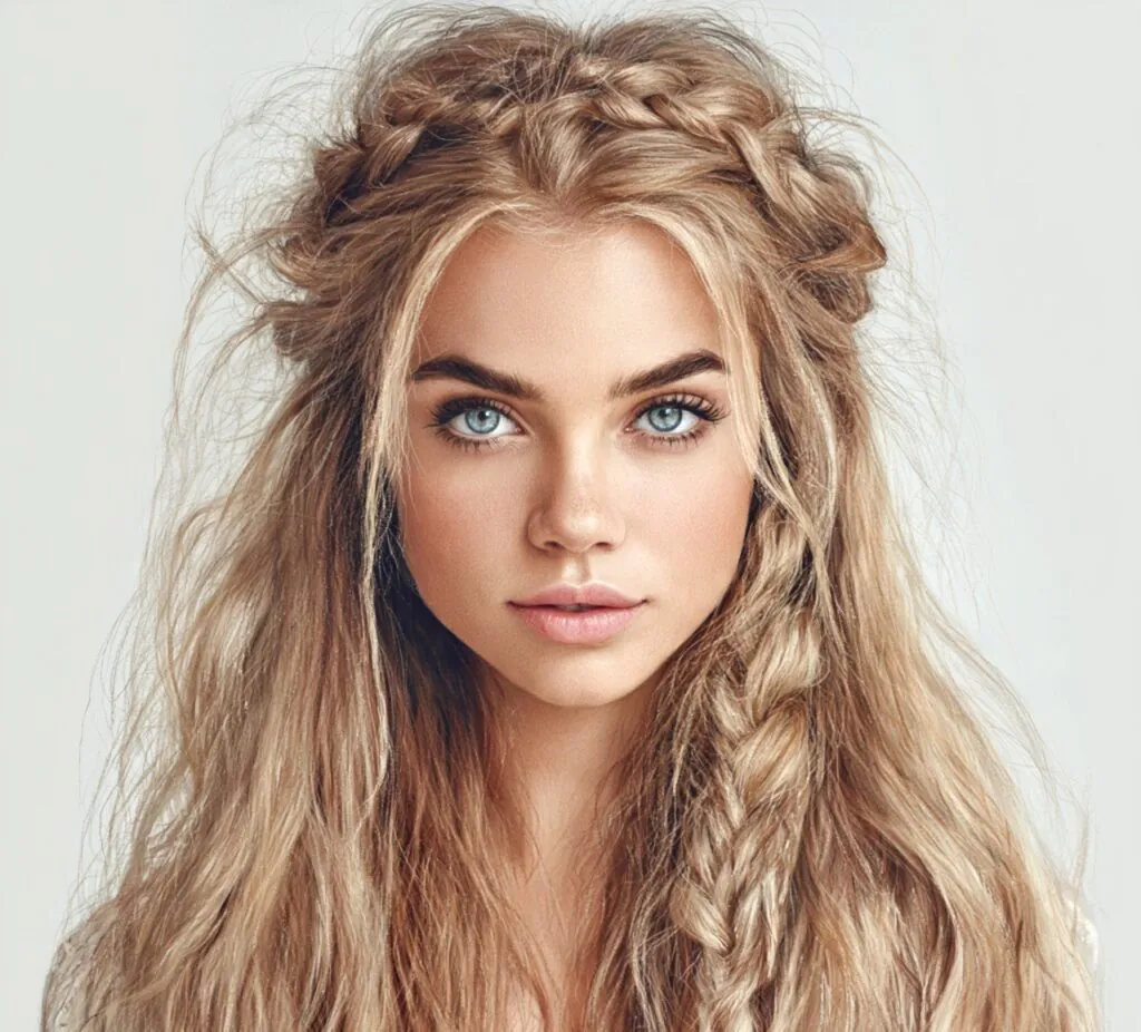 Half Up Half Down Braided Style
