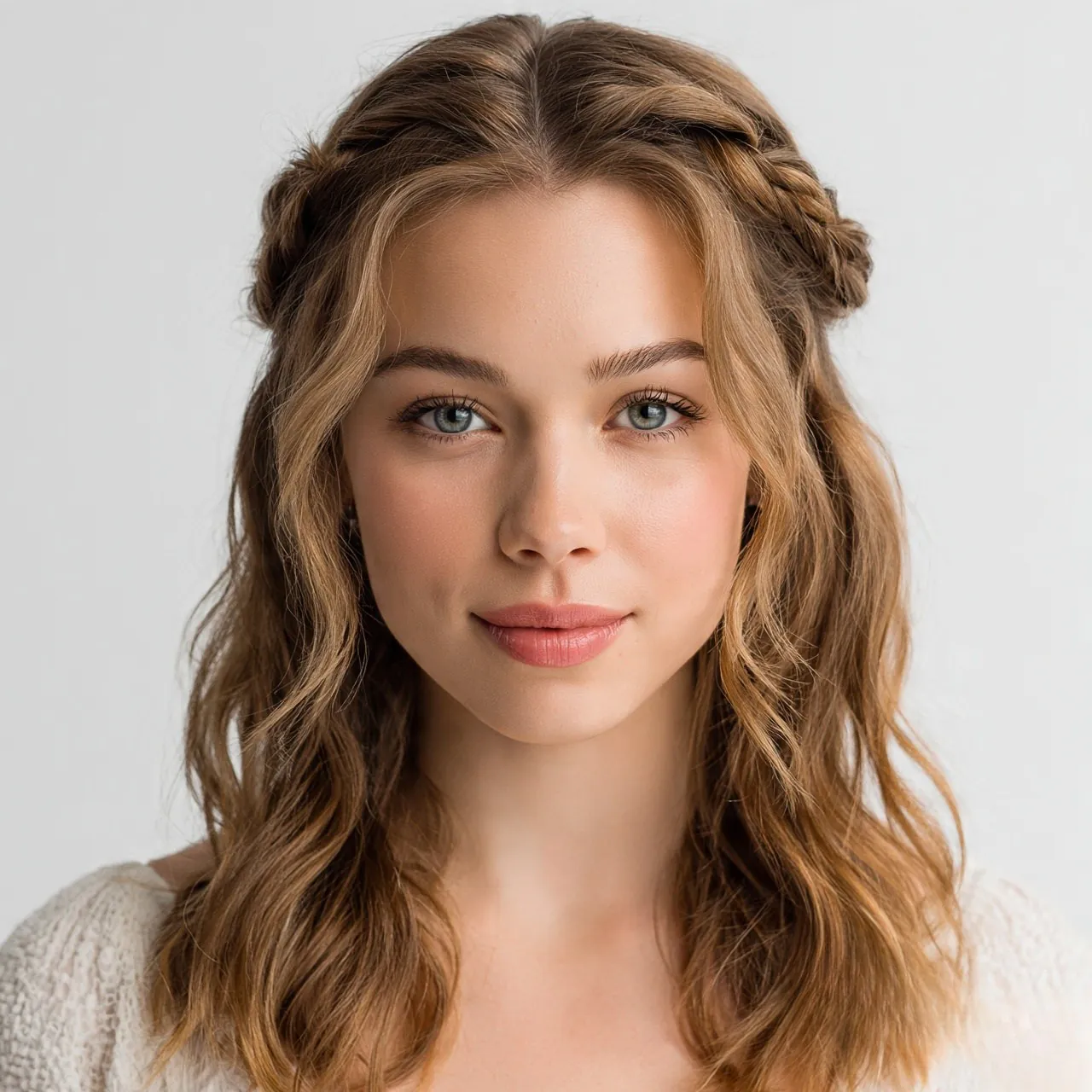 Half Up Half Down Twist For Medium Hair