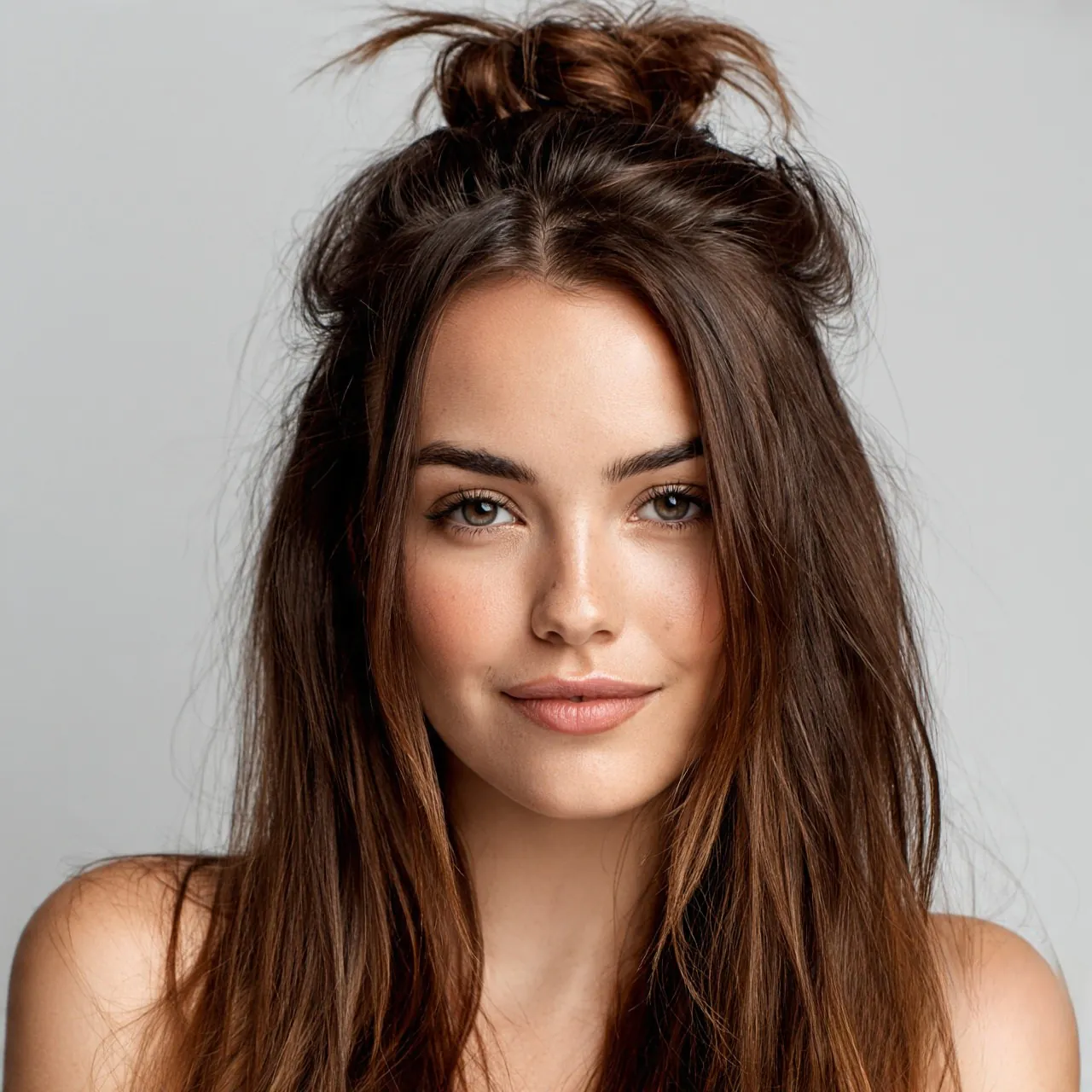 Half Up Top Knot Cute Easy Hairstyle