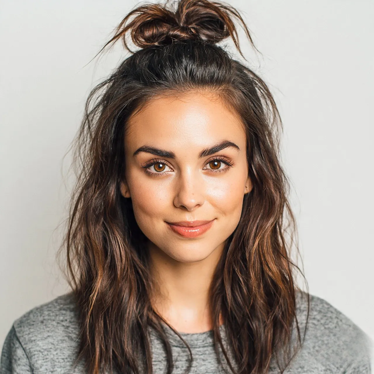 Half Up Top Knot For Medium Hair