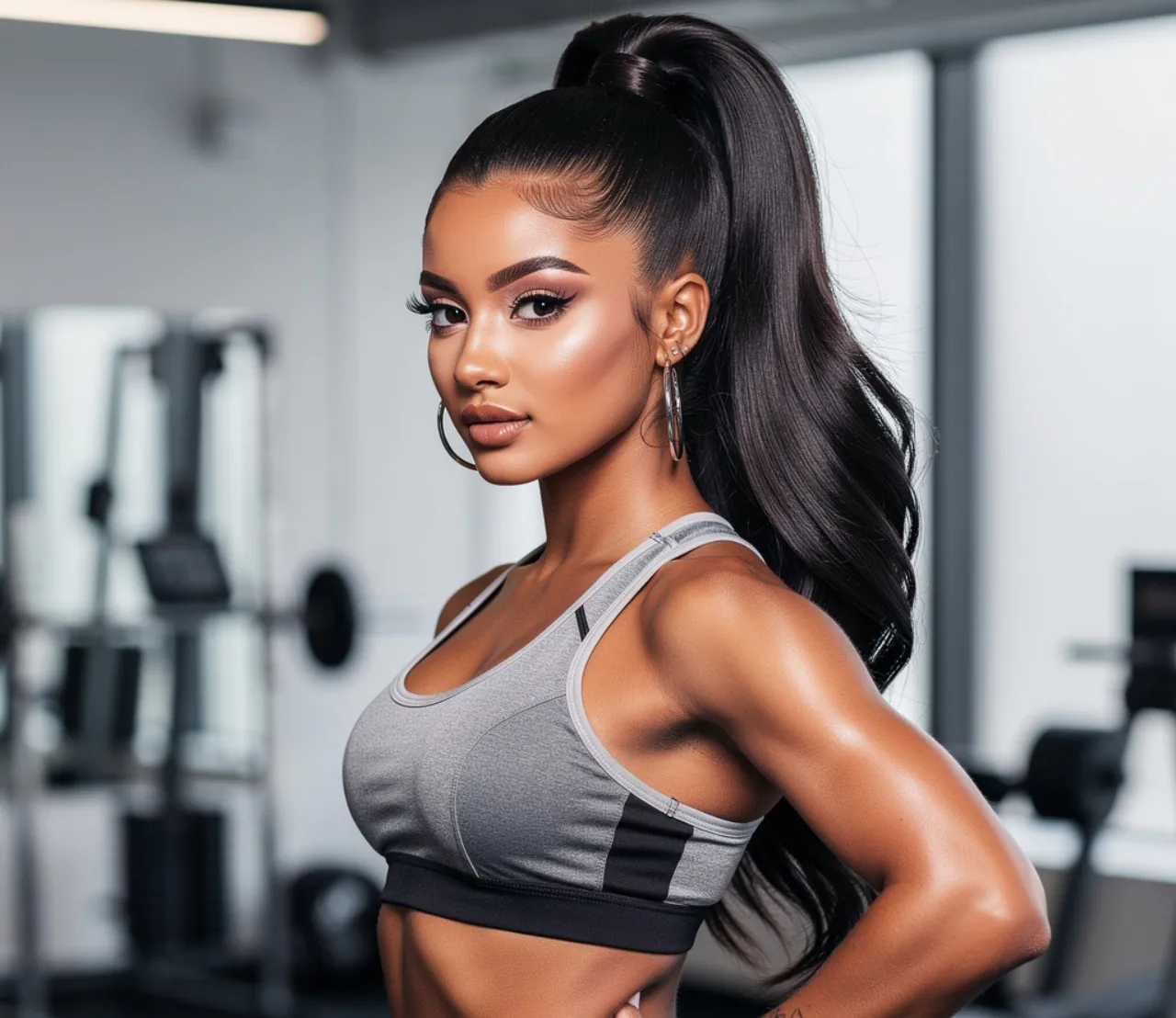 High ponytail quick weave hairstyles Side part for active lifestyle