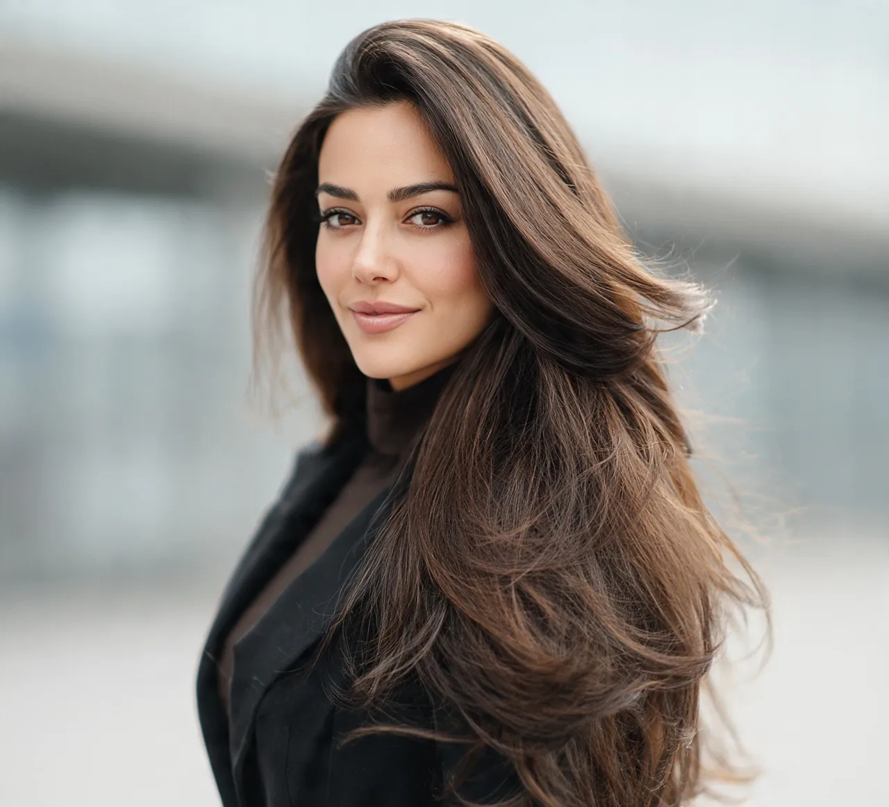 Layered Haircut for Long Hair with Environmental Styling Optimization