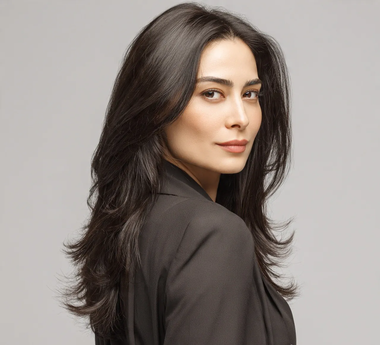 Layered Haircut for Long Hair with Negative Space Design