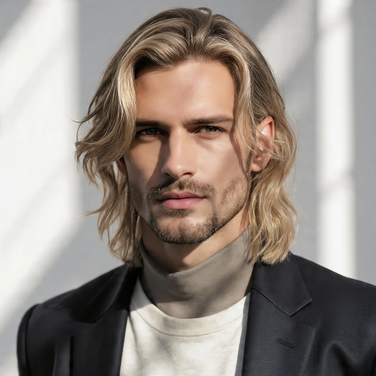 Layered Waves with Highlights For Men