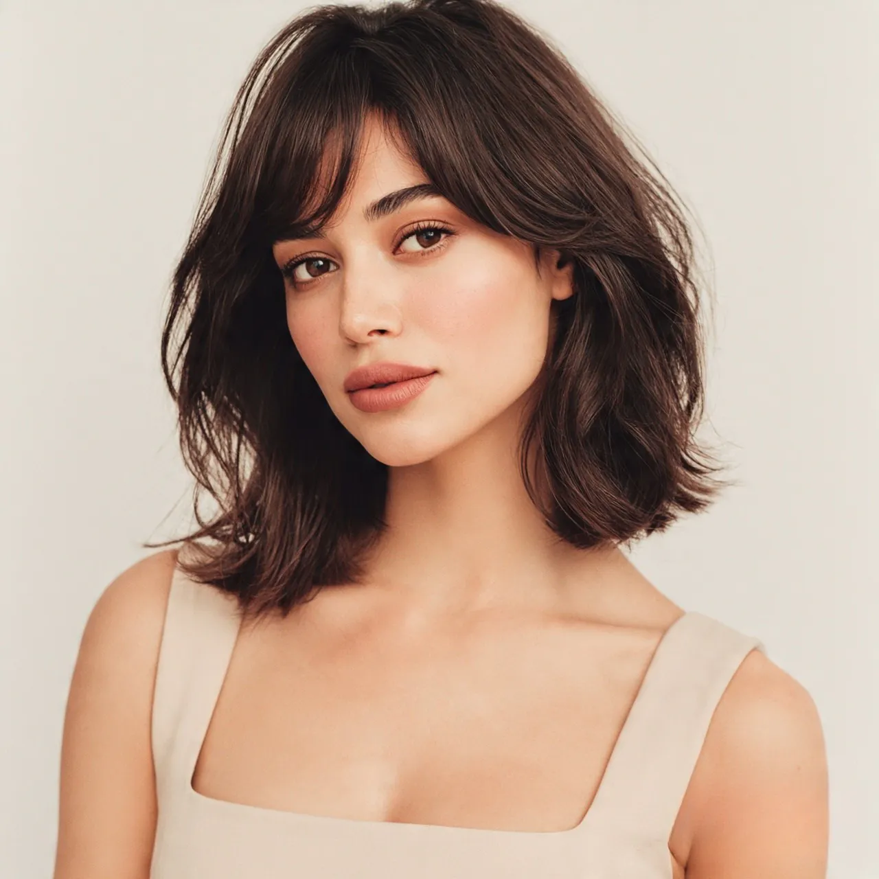 17 Gorgeous Haircut Ideas for Square Face Shapes That Instantly Flatter 12 Long Bob with Curtain Bangs Haircut ideas for Square Face