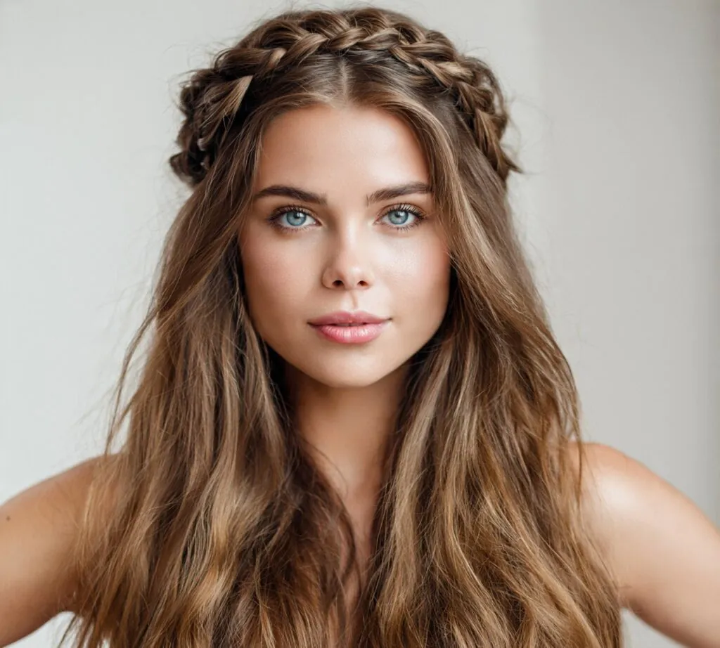 Long Braided Crown Style