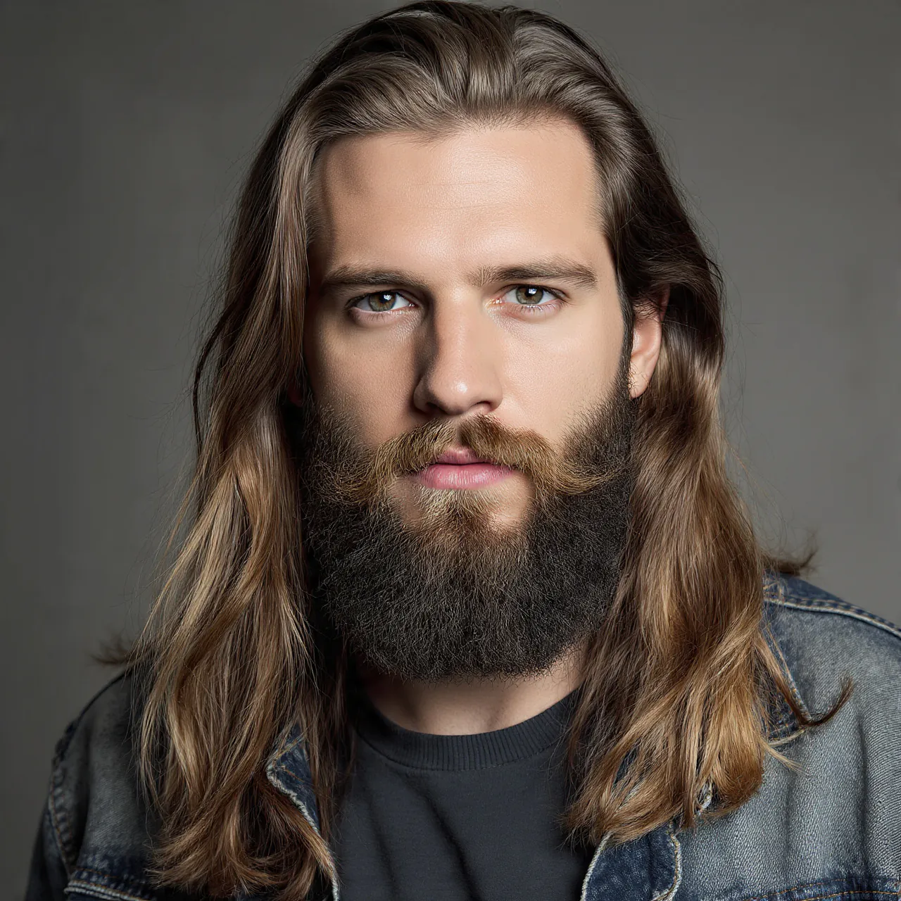 Long Hair with Beard For Men