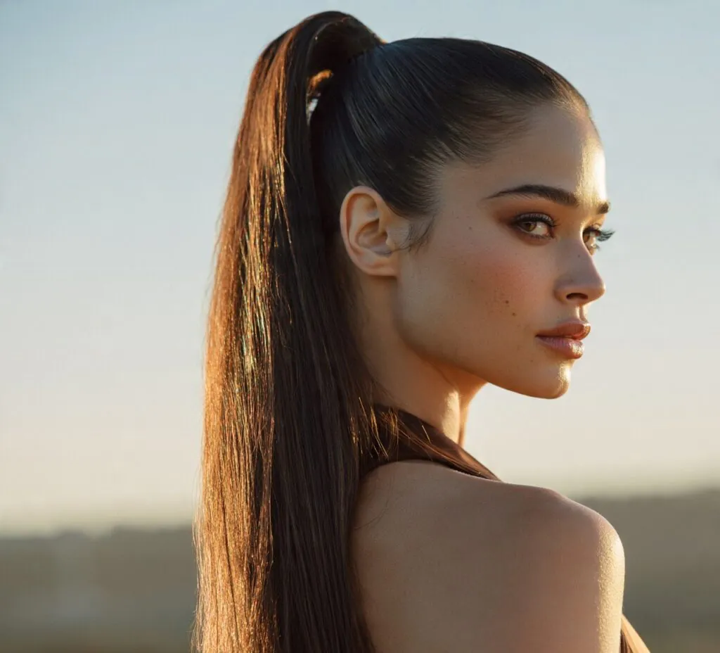 Long Straight High Ponytail